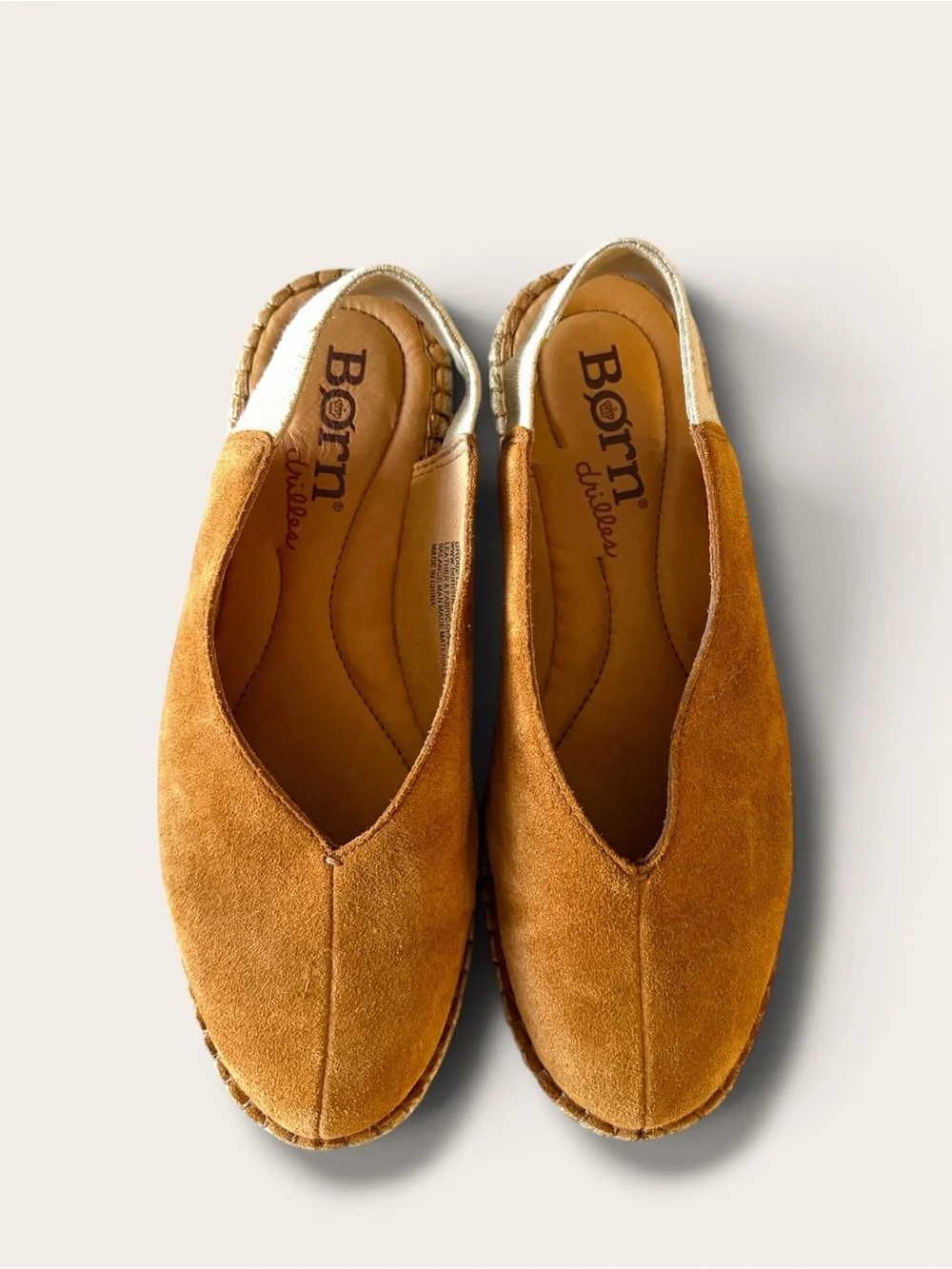Born Brown Suede Slip-On Espadrilles